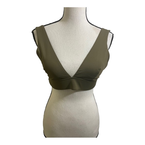 Everlane woman’s Triangle bathing suit top size small. Green tie knot back. - Picture 2 of 9